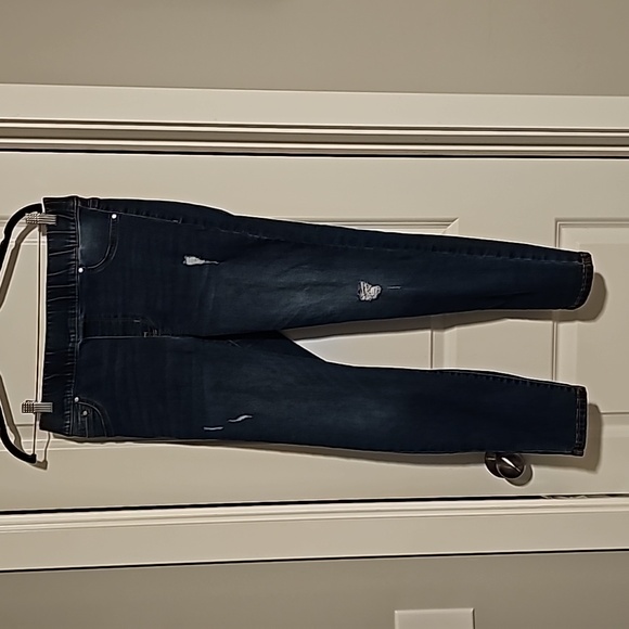 Rachel Roy "Darksome wash" Distressed Elastic Waist Pull on jeans VGUG 8/29 - Picture 1 of 11